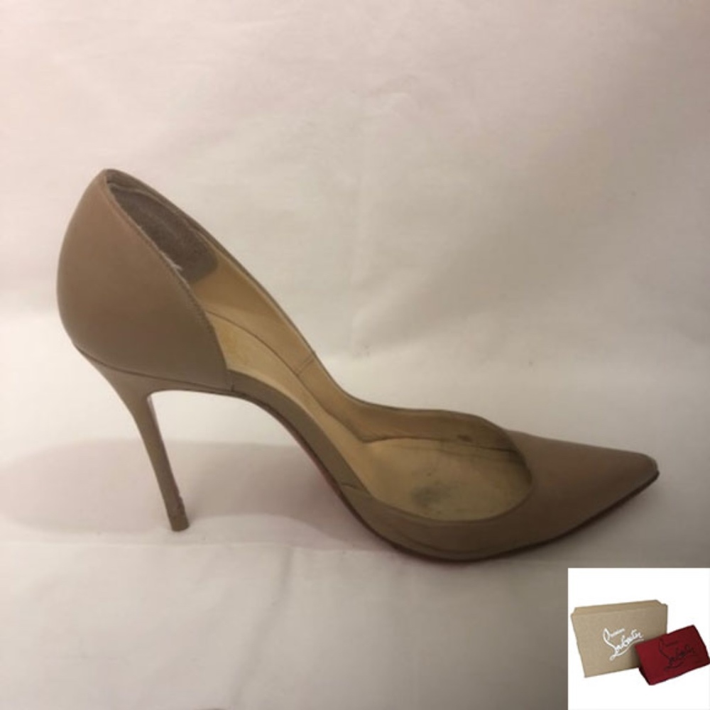 Iriza Half D'Orsay Nude Leather Pump (EUR 37.5)